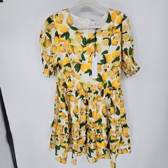 NSR lemon ruffle short dress size XLARGE - Picture 1 of 9